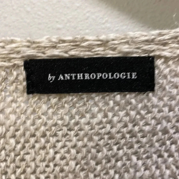 Anthropologie woman’s twisted poncho oatmeal colored sweater - Picture 6 of 15